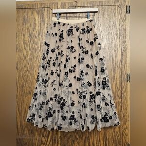 Floral Sheer Tulle Dress Floral sz small layered Skirt Size full small chic wish